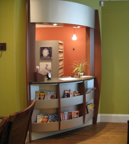 Reception desk for Dr. Daniel Steckler in Lexington, KY